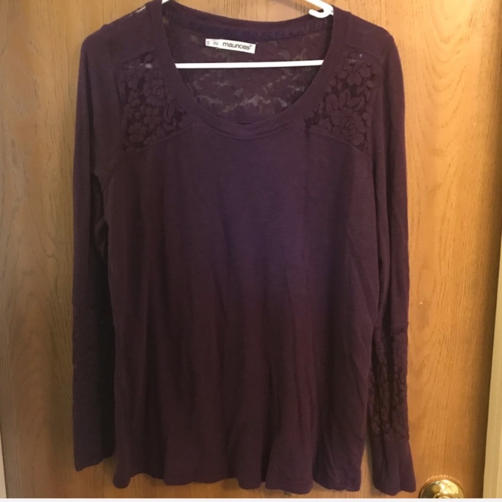 Maurices long sleeve lace detail top